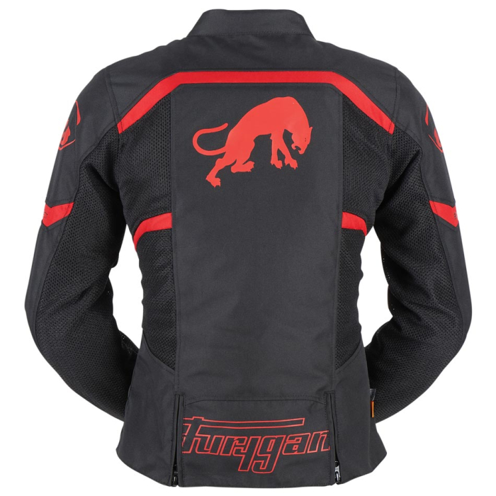 Geacă moto de damă Furygan Mystic Evo Vented Lady de vară, negru/roșu [2]