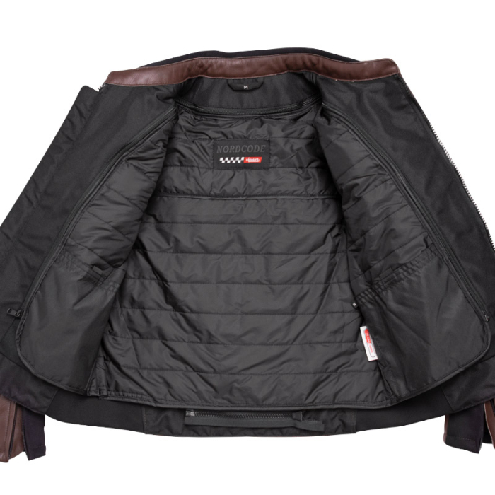 Geacă moto din piele Nordcode Racer sport, maro/negru [4]
