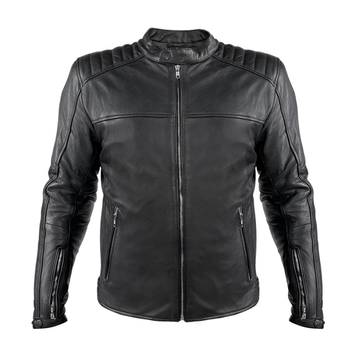 Geacă moto din piele Nordcode Rebel clasică, negru [6]