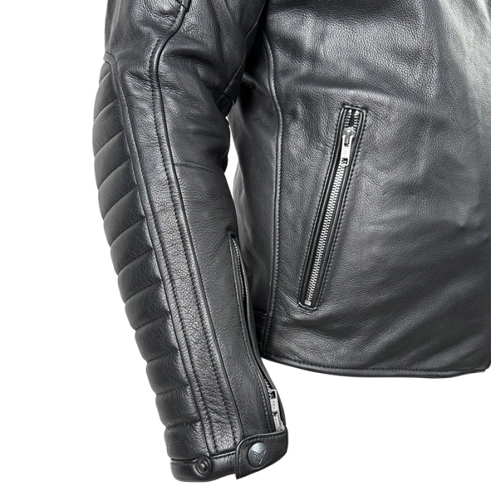 Geacă moto din piele Nordcode Rebel clasică, negru [5]