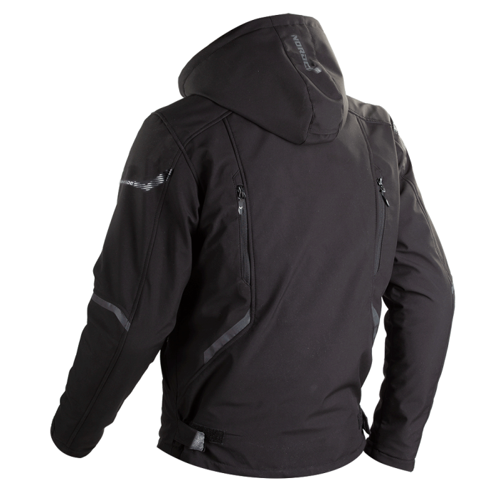 Geacă moto Nordcode X-City hoodie softshell, negru [3]