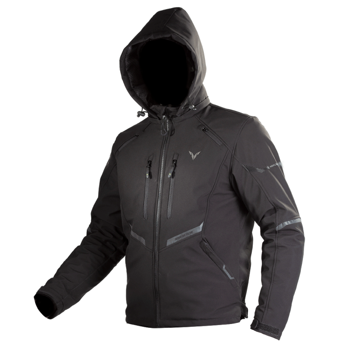 Geacă moto Nordcode X-City hoodie softshell, negru [5]