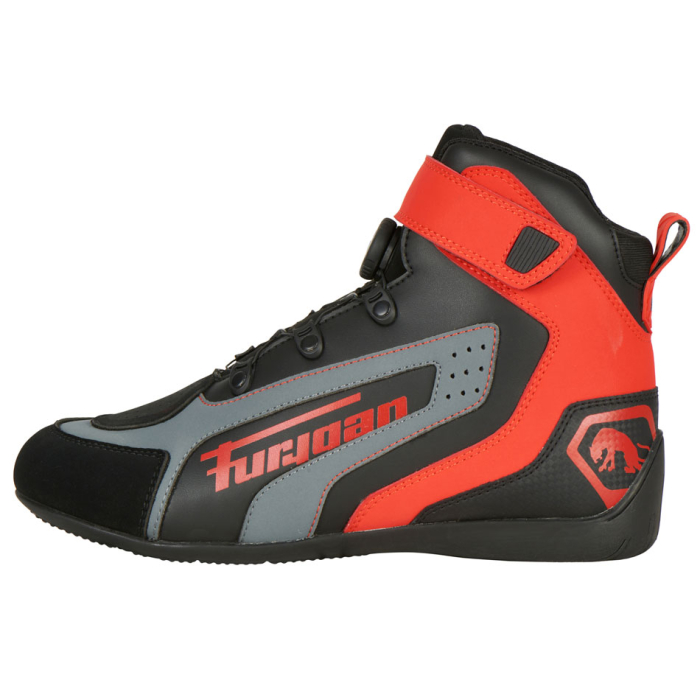 Ghete moto Furygan V4 Easy D3O impermeabile, negru/roșu [4]