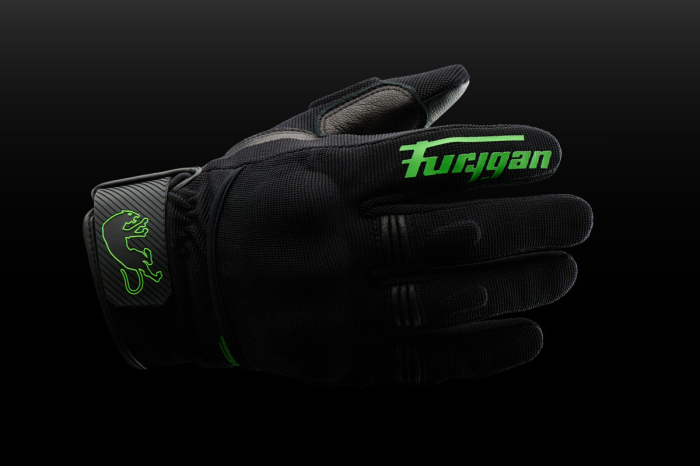 Mănuși moto Furygan Jet D3O Evo de vară, negru/verde fluo [7]