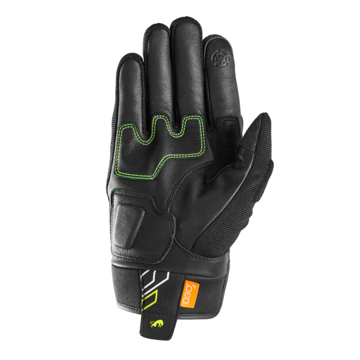 Mănuși moto Furygan Jet Neon D3O de vară, negru/alb/galben fluo [4]