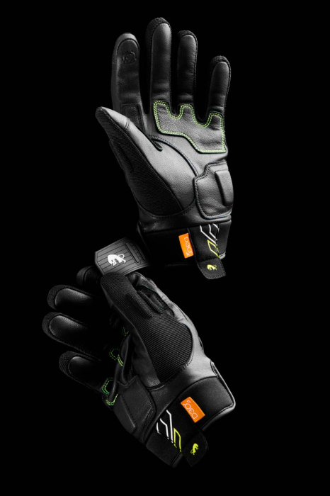 Mănuși moto Furygan Jet Neon D3O de vară, negru/alb/galben fluo [9]