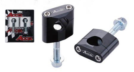 Risere ghidon - ACCEL prindere/risere ghidon (22,2MM) inaltime 34MM cu surub M12 culoare negru (BM-02BK22)