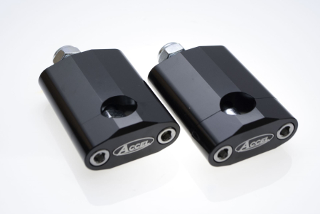 Ghidoane si accesorii - ACCEL prindere/risere ghidon (22,2MM) inaltime 58,5MM cu surub M12 culoare negru (BM-16BK22)