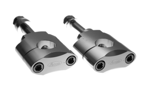 Ghidoane si accesorii - ACCEL prindere/risere ghidon (28,6MM) inaltime 34,7MM cu surub M12 culoare argintiu (BM-07SV28)