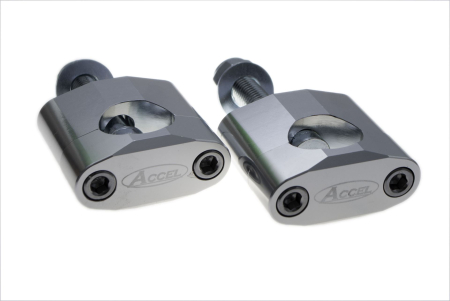 Ghidoane si accesorii - ACCEL prindere/risere ghidon (28,6MM) inaltime 34MM cu surub M12 culoare argintiu (BM-02SV28)