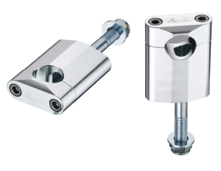 Ghidoane si accesorii - ACCEL prindere/risere ghidon (28,6MM) inaltime 58,5MM cu surub M12 culoare argintiu (BM-16SV28)