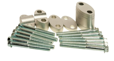 Prindere ghidon - ACCEL prindere/risere ghidon (JOS-22,2/SUS-22,2MM) (plasterki 18+5+10+6=39MM) culoare argintiu (BMA-02SV)