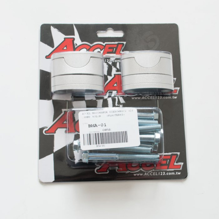 Prindere ghidon - ACCEL prindere/risere ghidon (JOS-28,6/SUS-28,6MM) (plasterki 18+5+10+6=39MM) culoare argintiu (BMA-01SV)