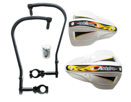 Prindere ghidon - ACCEL protectii maini (handguards) cu prindere din aluminiu enduro 22MM (hg- culoare negru, sd- culoare alb)