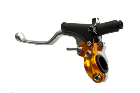 Manete ambreiaj si frana - ACCEL suport maneta ambreiaj scurt + dekompresator universal culoare auriu (CL-08G) - promotie