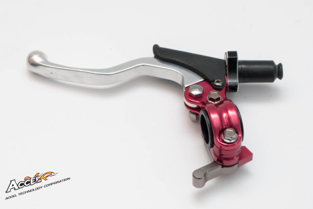 Manete ambreiaj si frana - ACCEL suport maneta ambreiaj scurt + hot start universal culoare rosu (CL-06RD)