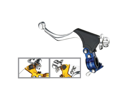 Manete ambreiaj si frana - ACCEL suport maneta ambreiaj scurt + hot start universal (forjat) culoare albastru (3 pozycje dzwigni) (CL-02BL)