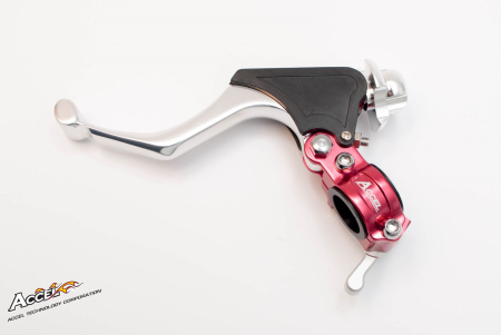 Manete ambreiaj si frana - ACCEL suport maneta ambreiaj scurt + hot start universal (forjat) culoare rosu (3 pozycje dzwigni) (CL-02RD)