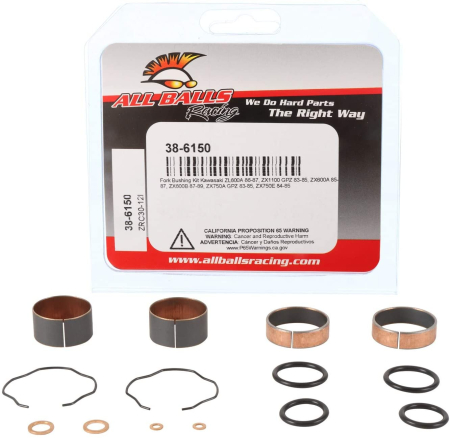 Seturi cuzineti furca - ALL BALLS - set bucse suspensie fata Kawasaki ZL600A 86-87, ZX1100 GPZ 83-85, ZX600A 85-87, ZX600B 87-89, ZX750A GPZ 83-85, ZX750E 84-85, Suzuki GSX250R 18-24, Yamaha MT03 20-24, YZFR3 19-24