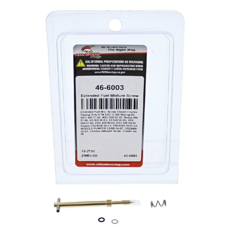 Șuruburi reglaj carburator - ALL BALLS - surub regulacji składu mieszanki KTM EXC 520 00-02, rallye 660 01-05, SX 400 00-02, Suzuki DRZ400E 00-03, Yamaha WR400F 98-99, YZ400F 98-99