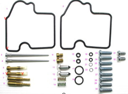 Kituri de reparație și piese carburator - BEARING WORX - kit reparatie carburator KAWASAKI KVF 700 PRAIRIE '04-'06