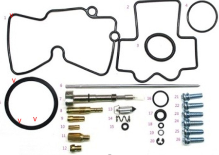 Kituri reparație carburator - BEARING WORX - kit reparatie carburator KAWASAKI KX 450F '06-'08
