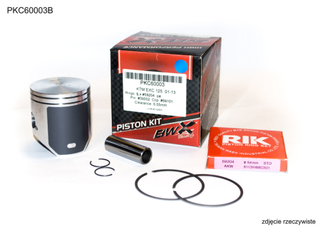 Pistoane pentru motoare 2T - BEARING WORX - piston KTM (2T) SX 125 '01-'23, EXC 125 '01-'16, HUSQVARNA TC 125 '14-'22, TE 125 '14-'16 BETA RR 125 '18-'19 (53,95 mm) segmenti RIK 2 buc