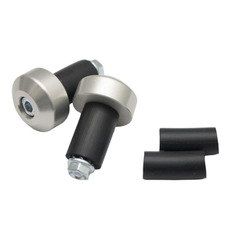 Accesorii pentru Ghidon - BIKETEC - Capete ghidon Akrybius plate, argintiu set (0490020000)