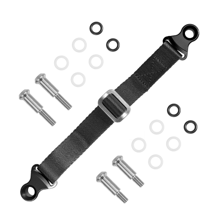 Bagaje si securizare transport - BIKETEC - chinga textila ridicare motocicleta pentru motociclete japoneze, 2 seturi suruburi lungi si scurte, 350 x 2,5 x 25 mm - negru/negru