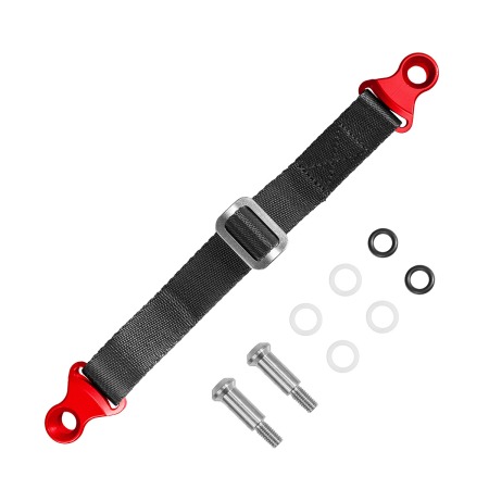 Bagaje si securizare transport - BIKETEC - chinga textila ridicare motocicleta pentru motociclete japoneze, cu suruburi, 350 mm x 2,5 mm x 25 mm - negru/rosu