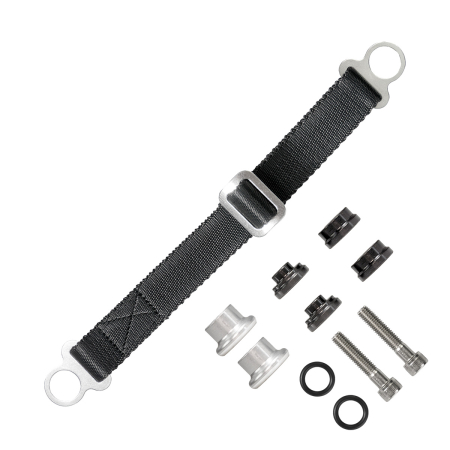 Bagaje si securizare transport - BIKETEC - chinga textila ridicare motocicleta pentru motociclete japoneze, set suruburi M8 si bucse 330 mm x 2,5 mm x 25 mm - negru/negru