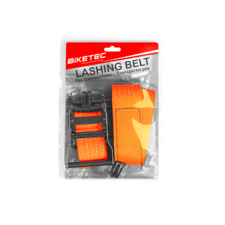 Bagaje si securizare transport - BIKETEC - chinga transport cu carlig 50 mm x 4M sarcina pana la 2000 kg - portocaliu