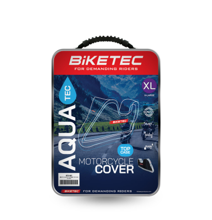 Huse - BIKETEC - husa impermeabila motocicleta Aquatec cu spatiu pentru top case, negru/gri, marime XXL