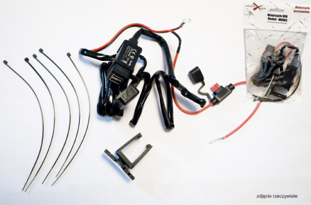 Prize - BIKETEC - priza moto USB X2 cu siguranta, montaj pe suprafata plana sau pe ghidon, necesita adaptor BTMUS28