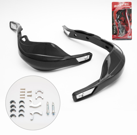 Plastice - BIKETEC - protectii maini handguard aluminiu - negru (cu prinderi 22 mm si 28 mm)