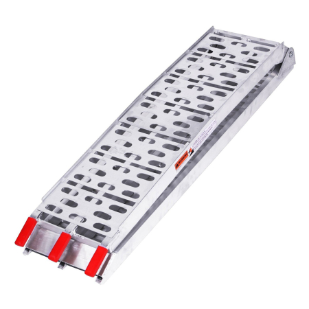 Bagaje si securizare transport - BIKETEC - rampa urcare aluminiu ajurata pentru moto / ATV cu suporti 226 x 30,5 cm, max. 680 kg/buc