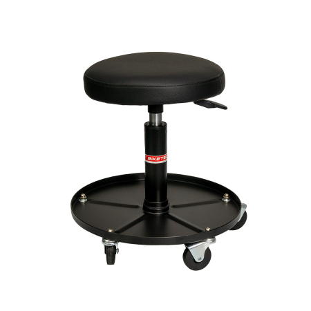 Pentru garajul tau - BIKETEC - scaun atelier pneumatic cu tava pentru piese - negru