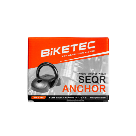 Securitate - BIKETEC - SEQR ancora de securizare 132 mm x 69 mm, 3 chei, arc 15 mm x 75 mm (suruburi de ancorare incluse)