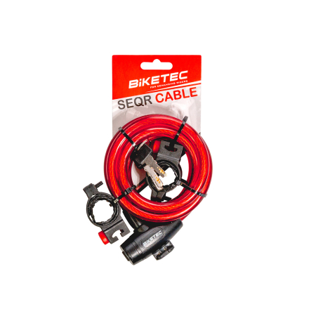 Securitate - BIKETEC - SEQR cablu de securizare cablu 12 mm, 1,8 m cu lacat, 3 chei