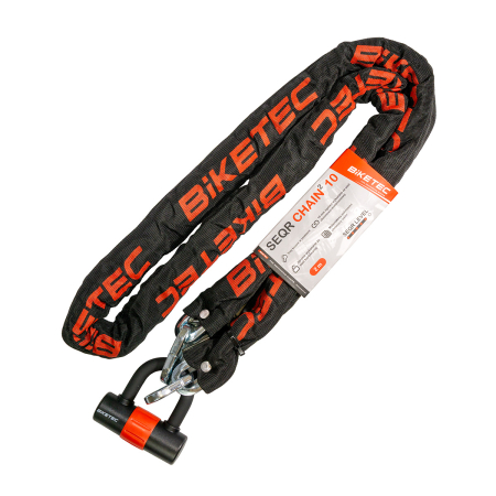 Securitate - BIKETEC - SEQR lant CP 2 m cu lacat 3 chei ochi 10 mm