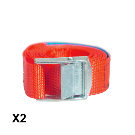 Bagaje si securizare transport - BIKETEC - set 2 chingi transport 25 mm x 2 m sarcina pana la 250 kg, 2 chingi - rosu