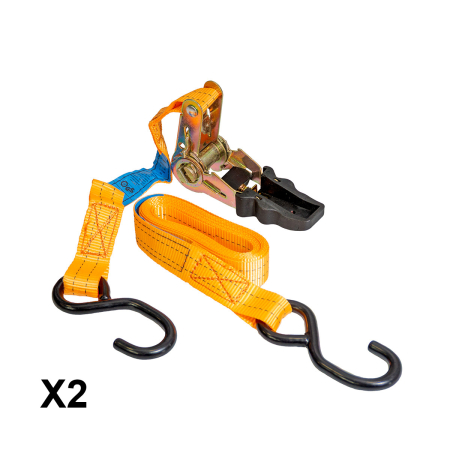 Bagaje si securizare transport - BIKETEC - set 2 chingi transport 25 mm x 3M sarcina pana la 350 kg, 2 chingi - portocaliu