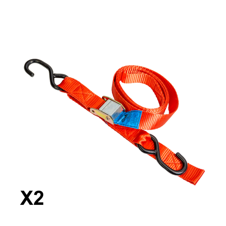 Bagaje si securizare transport - BIKETEC - set 2 chingi transport 38 mm x 2 m sarcina pana la 300 kg, 2 chingi - rosu