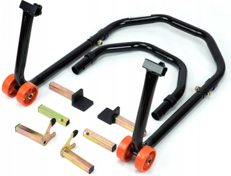 Unelte de ridicare / transport - BIKETEC - set cric / stand moto 3 in 1 fata-spate tip l/v