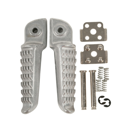 Scărițe - BIKETEC - set scarite pasager complet cu prinderi KAWASAKI ZX-6R NINJA '98-13, ZX 636 '03-06, Z 750 '04-12, Z 1000 '03-13, Z 1000SX '11-13, GTR 1400 / ER6 '06-13, ZX-10R '04-13 - argintiu