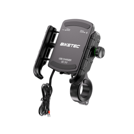 Accesorii pentru Ghidon - BIKETEC - suport telefon moto, incarcare QC 3.0 USB-A