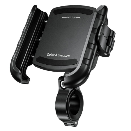 Accesorii pentru Ghidon - BIKETEC - suport telefon moto QUICK lock antivibratii, montaj pe ghidon sau oglinda, tip R9-CLIP-DAMPER