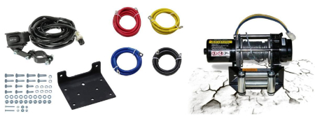 Accesorii moto si ATV - BRONCO - troliu 1500 lbs (680 kg), cablu de otel 4 mm x 7.6 m