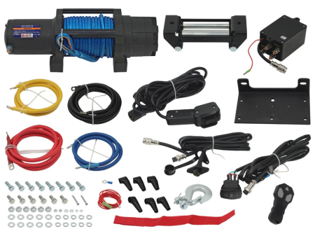 Accesorii moto si ATV - BRONCO - troliu 6000 lbs (2722 kg), coarda sintetica 6 mm x 15.2 m, cu telecomanda