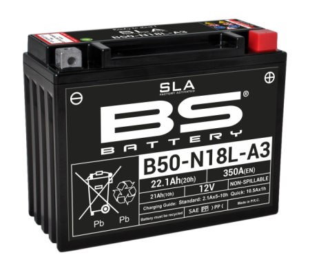 Baterii - BS BATTERY - acumulator B50-N18L-A3 (Y50-N18L-A3), 12V, 20Ah, 205x90x162 mm, cu intretinere, 